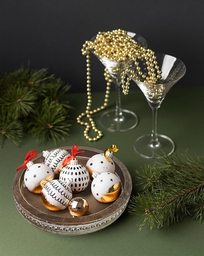 12 Inches Rustic Wooden Decorative Tray, Small Round Beaded Wood Tray for Kitchen Dinning Table Centerpiece Decor Entryway Living Room Home Decor, Brown-HomvellaHome