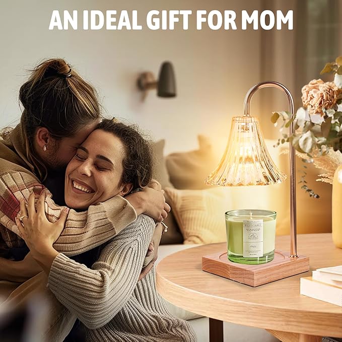 GEEZO Fragrance Candle Warmer Lamp，Electric Candle Warmer with Timer & Dimmer，Mom Christmas Birthday Gifts for Women, House Warming Gifts New Home Bedroom Decor-HomvellaHome