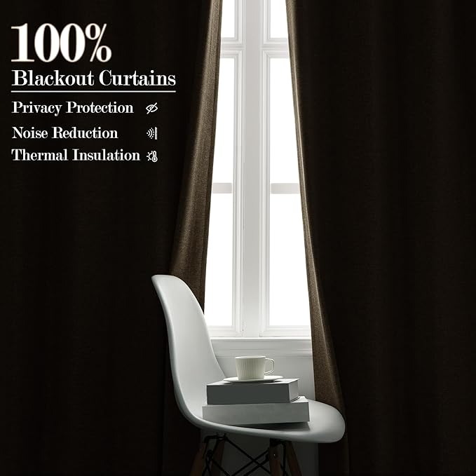100% Blackout Linen Textured Drapes for Bedroom Pinch Pleated Curtains for Track System Portable Drapery for Sliding Glass Door/Storage/Space Room Divider, 70" Wx102 L, 1 PC, Light Khaki-HomvellaHome