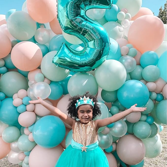 130pcs Teal Balloons Different Sizes 18" 12" 10" 5" Turquoise Blue Balloons for Boys Girls Baby Shower Wedding Anniversary Graduation Engagements Birthday Party Decorations-HomvellaHome