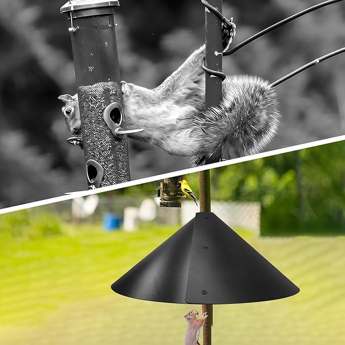 2 Pack Squirrel Baffle for Bird Feeder Pole，Keeps Squirrels Away from Bird Feeder Rods, (19 inch)-HomvellaHome
