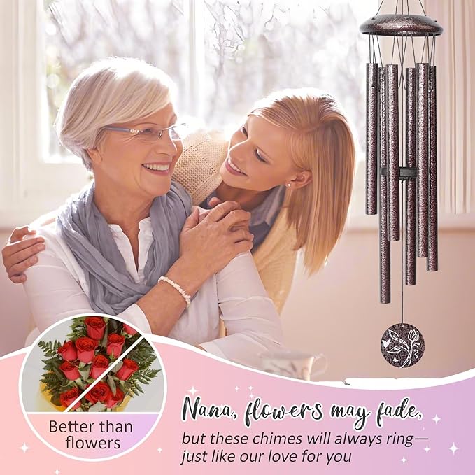 Gifts for Nana, 25''Wind Chimes, Birthday Gift for Nana from Grandkids, Mothers Day, Thanksgiving, Christmas Day Gifts Ideas for Love Reminder-HomvellaHome