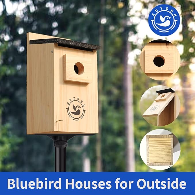 2 Pack Bird Houses for Outside,Bird House kit,Hummingbird House,Blue Bird House Outdoor Wren Swallow Finch-HomvellaHome