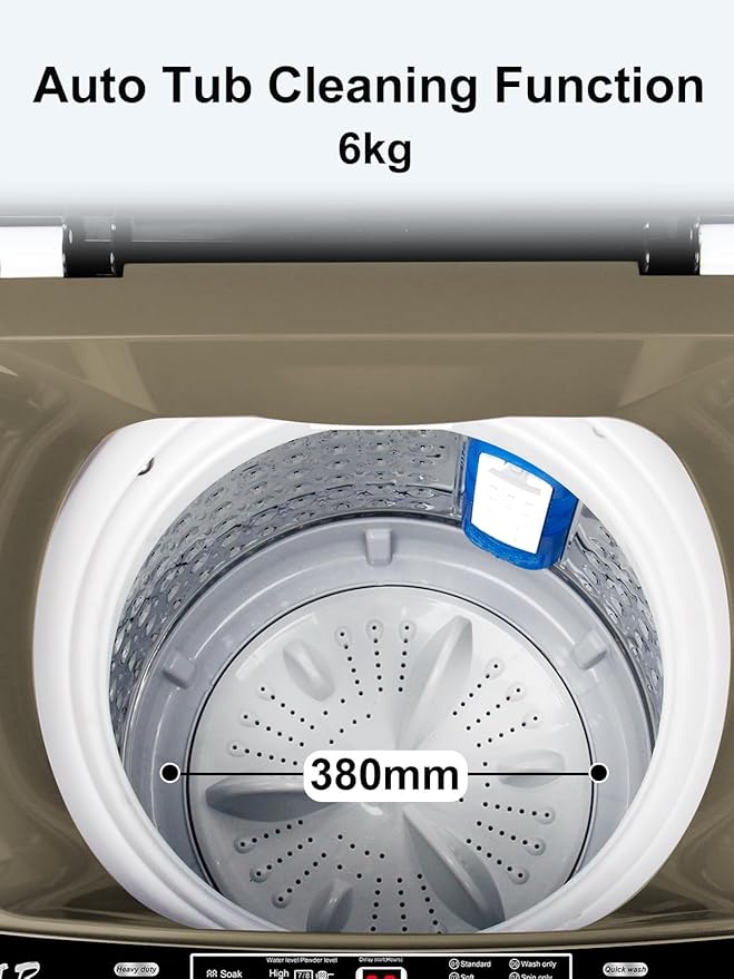 17.7 lbs Full Automatic Washing Machine with LED Display Compact Washing Machine with Drain Dump, 10 Wash Programs and 8 Water Levels Ideal for Dorms, Apartments, RV, Gold, KB03 GOLD6-3-HomvellaHome