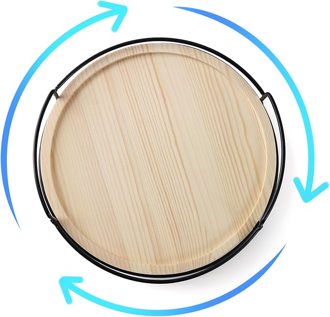 10" Wooden Lazy Susan,Round Wooden Lazy Susan Organization for Dining Table,Storage for Dining Table,Home Decor,Spices Organizer,1PC-HomvellaHome