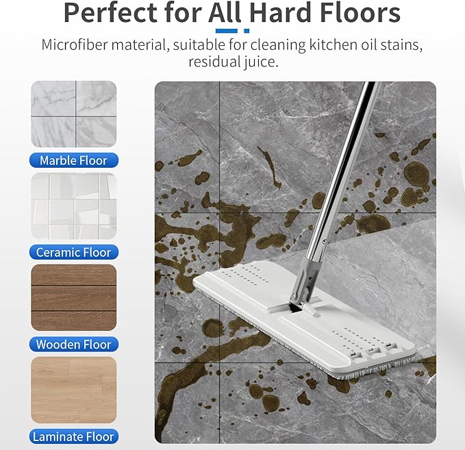 10Pcs Joymoop Mop Replacement Pads, 13 * 4.9'' Universal Mop Pads Mop Head Refills Washable Wet Mop, Compatible with Most 11-13” Size Mops-HomvellaHome