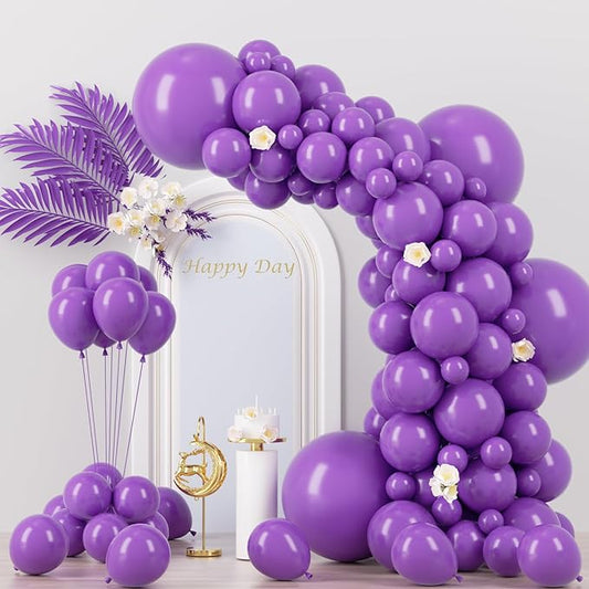 130pcs Purple Balloons Different Sizes 18" 12" 10" 5" Party Latex Balloons for Birthday Baby Shower Halloween Wedding Valentine's Day Party Bachelorette Decorations-HomvellaHome