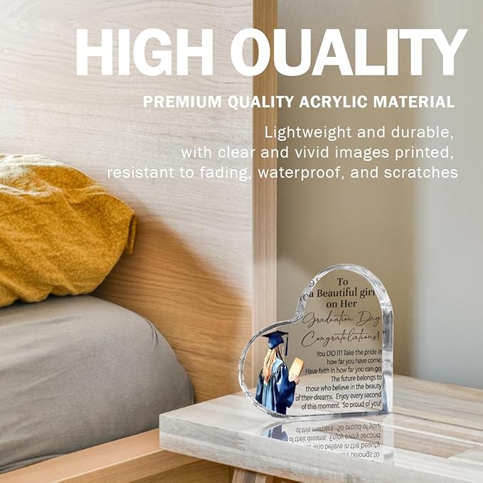 Graduation Gift 2025 Graduation Gifts Cool Graduation Gifts Gifts College Graduation Gifts Graduation Gifts For Her High School Graduation Gifts Personalized Graduation Gifts Acrylic Heart for Her-HomvellaHome