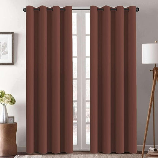 H.VERSAILTEX Blackout Curtains 84 inches Long for Living Room Thermal Insulated Room Darkening Window Treatment Panels Drapes Light Reducing Curtains for Bedroom, 2 Panels, 52" W x 84" L, Rust-HomvellaHome