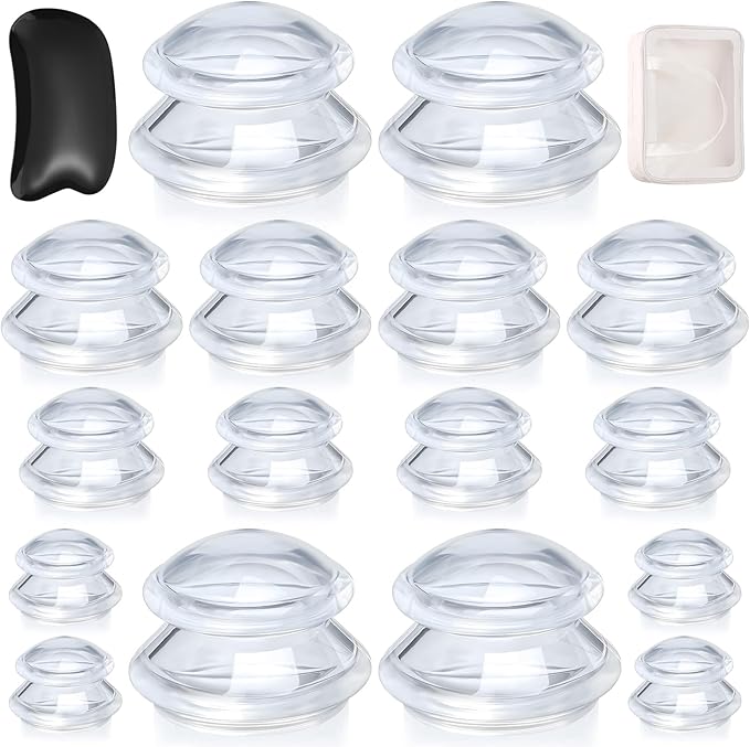 16 Pcs Silicone Cupping Therapy Sets 4 Sizes Professional Massage Cupping Cups Chinese Massage Therapy for Studio Household Joint Muscle Nerve Pain Body Sculpt Cup for Cellulite Reduction-HomvellaHome