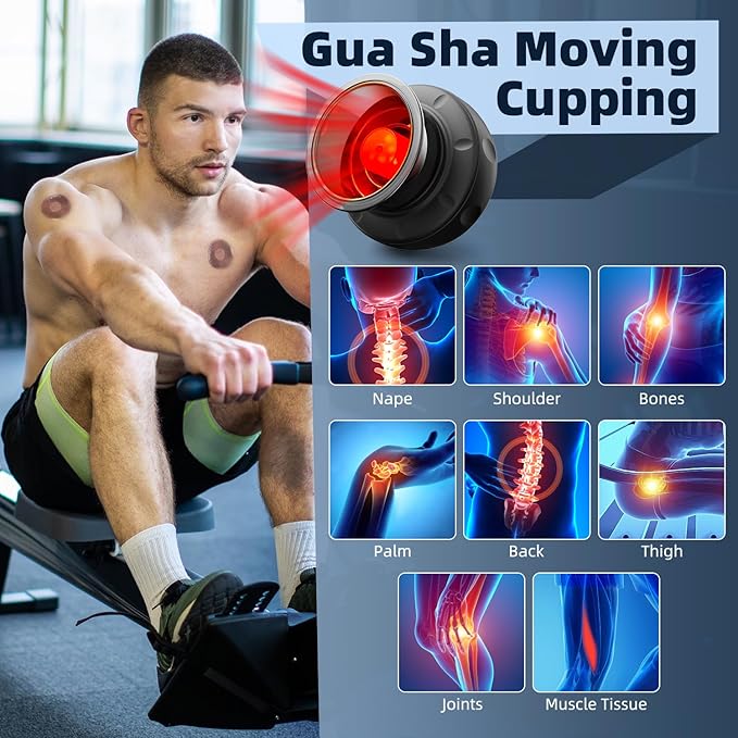 2 Electric Cupping Therapy Set, 5-in-1 Smart Cupping kit with Red Light Therapy, Gua Sha Massage Tool, Relieves Neck Shoulder Back Aches Muscle Soreness, Improves Blood Circulation-HomvellaHome