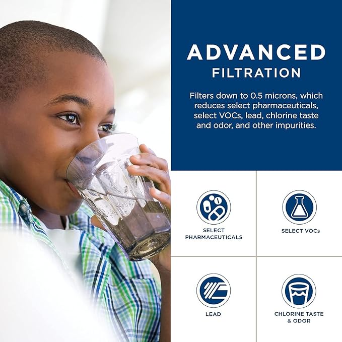 GE FQK1K Under Sink Water Filter | Replacement for Water Filtration System | Easy Install | Reduces Sediment, Rust & Other Impurities from Water | Replace Every 6 Months for Best Results | 1 Filter-HomvellaHome