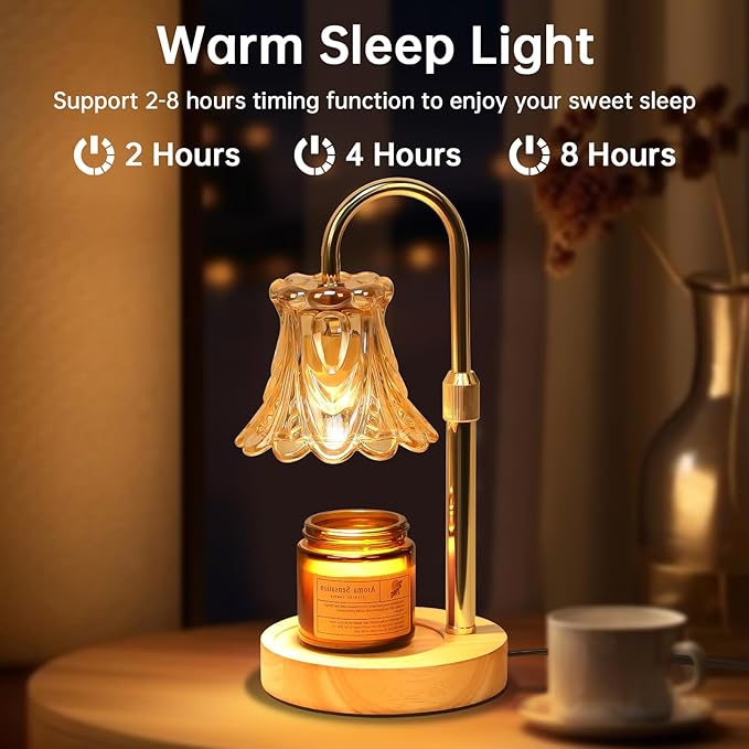 GEEZO Fragrance Candle Warmer Lamp，Electric Candle Warmer with Timer & Dimmer，Mom Christmas Birthday Gifts for Women, House Warming Gifts New Home Bedroom Decor-HomvellaHome