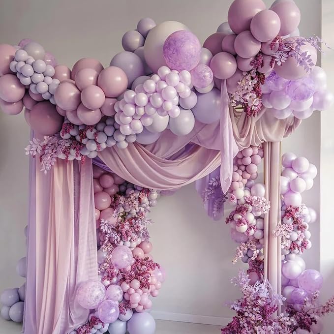 130pcs Lilac Purple Balloons Different Sizes 18" 12" 10" 5" Faded Purple Latex Balloon Garland Arch Kit for Birthday Baby Shower Graduation Wedding Gender Reveal Party Decorations-HomvellaHome