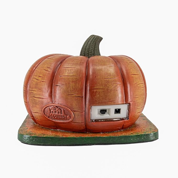 Gourd Gathering Ghouls Pumpkin Theme Spooky Halloween Village Porcelain Colorful LED Lights 7.75" x 6" x 5.75"-HomvellaHome