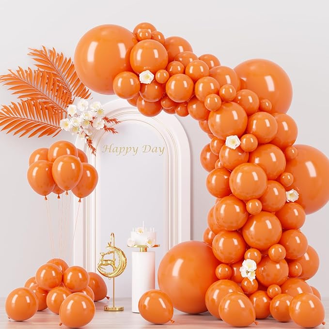 130pcs Orange Balloons Different Sizes 18" 12" 10" 5" Orange Matte Latex Balloons for Boys Girls Birthday Baby Shower Gender Reveal Wedding Gender Reveal Autumn Party Decorations-HomvellaHome