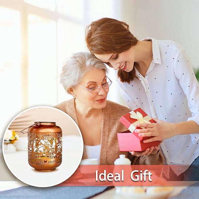 Gnomes Solar Lanterns Outdoor Waterproof,Hanging Solar Lights Gnome Gifts for Women Metal LED Decorative Light for Yard,Patio,Lawn,Tabletop,Pathway,Landscape,Garden Gnomes Decor-HomvellaHome