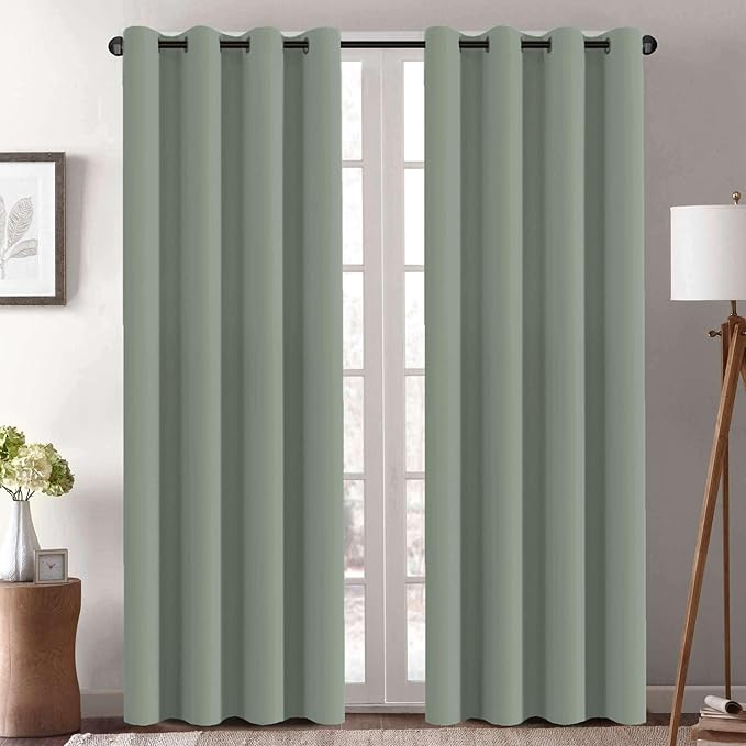 H.VERSAILTEX Thermal Insulated Blackout Window Panels Microfiber Formaldehyde-Free Kids Curtains for Holiday Season Home Decoration,Grommet Top,52 by 96 - Inch - Cyan - Set of 2-HomvellaHome