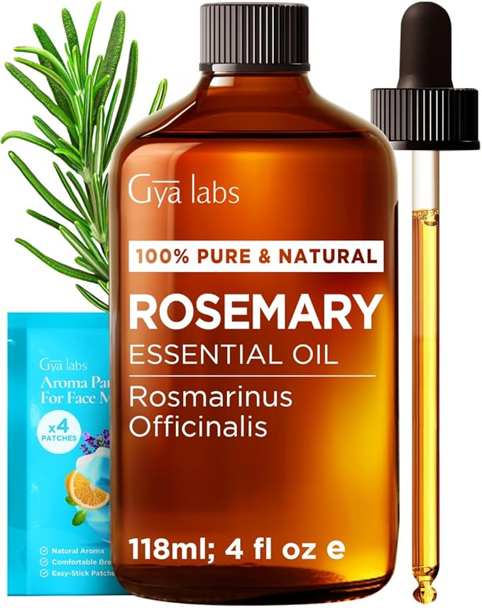 Gya Labs Rosemary Essential Oil for Hair - Huge 4 Fl Oz - 100% Pure Natural Rosemary Oil for Scalp, Diffuser, Skin, Aromatherapy & Candle Making Scent-HomvellaHome