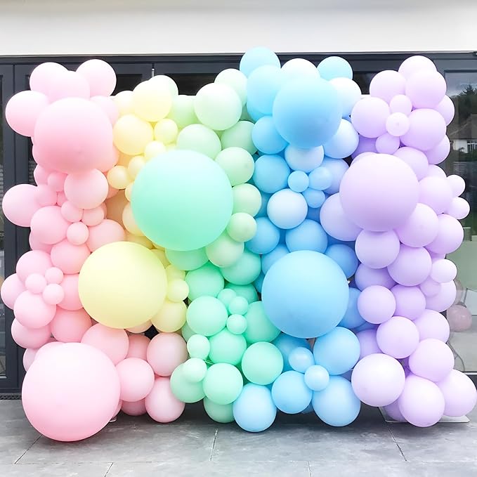 130pcs Pastel Balloons Different Sizes 18" 12" 10" 5" Macaron Latex Balloon Garland Arch Kit for Birthday Easter Baby Shower Graduation Wedding Gender Reveal Anniversary Party Decorations-HomvellaHome