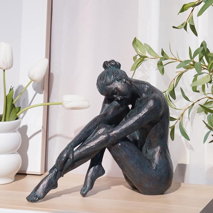 Guichifun Yoga Dancer Statue Home Decoration - Resin Bronze Sculpture Modern Creative Home Garden Statue Handicrafts Art Ware Home Décor Office Room or Outdoor Garden Gifts 16.3 x 7.15 x 13.9 Inch-HomvellaHome