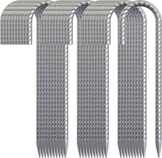 12 Inch Ground Stakes Heavy Duty J Hook 30 Pack Metal Spikes Galvanized Ground Anchors Rebar Tent Stakes for Fence, Bounce House, Gazebos and Outdoor Decorations Inflatables-HomvellaHome