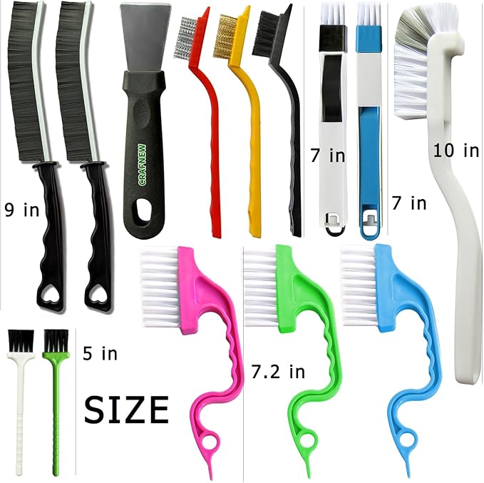 14Pcs Small Crevice Cleaning Brush Set, Groove Gap Cleaning Tool for Cleaning Kitchen,Bathroom, Corner, Sink,Door,Window Track,Cup-HomvellaHome