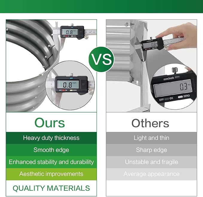 Gardmax Galvanized Raised Garden Bed, Lightweight Planter Boxes Outdoor with Easy Assembly, Large Garden Bed for Vegetables, Fruits, Flower Dark Grey 8FT-HomvellaHome