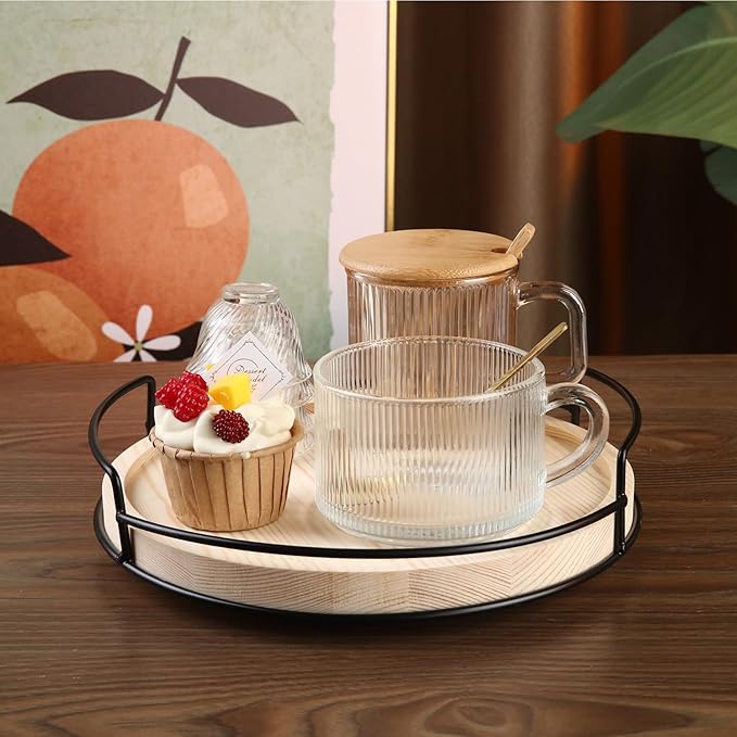 10" Wooden Lazy Susan,Round Wooden Lazy Susan Organization for Dining Table,Storage for Dining Table,Home Decor,Spices Organizer,1PC-HomvellaHome