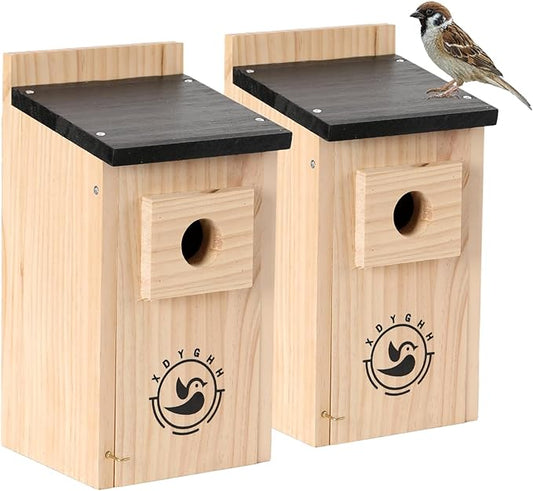 2 Pack Bird Houses for Outside,Bird House kit,Hummingbird House,Blue Bird House Outdoor Wren Swallow Finch-HomvellaHome
