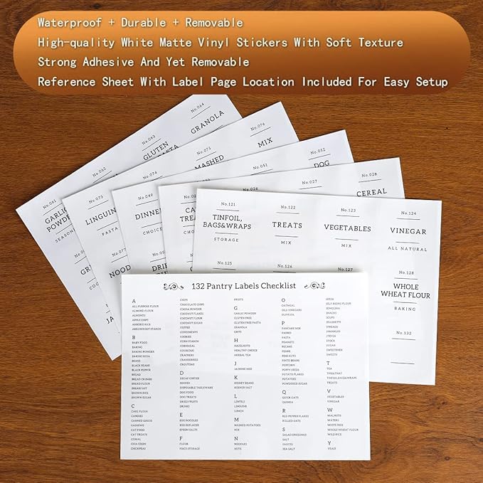 16 OZ Stackable Glass Food Storage Jars with 132 Pantry Labels Preprinted - 6 Pcs Thicken Glass Storage Containers with Airtight Acacia Lid - Clear Kitchen Canister for Spice, Tea, Coffee, Sugar-HomvellaHome