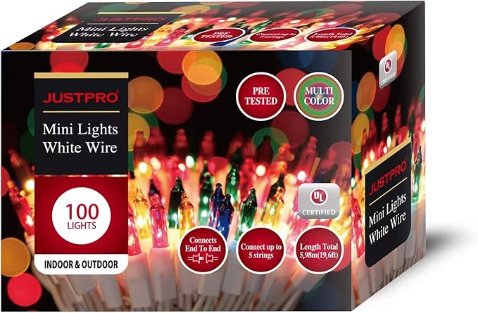 100LIGHTS Multi Easter Mini String Lights，Connectors Christmas Decorative Lights 19.6 UL Certified Waterproof for Easter Home Garden Holiday Christmas Tree Party Patio Wedding-HomvellaHome