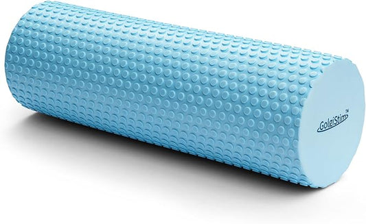 11.8 Inch Medium Density Foam Massage Roller - Light Blue Trigger Point Massage Roller for Deep Tissue Excercise, Massage and Recovery by GolgiStim-HomvellaHome