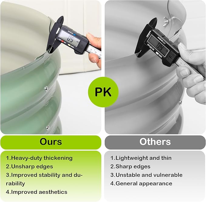 2 Pcs 4.5x2x1.5ft Oval Raised Garden Bed,Galvanized Raised Beds,Open-Ended Base Metal Raised Planter Beds,Garden Bed Outdoor,Planter Raised Boxes for Vegetables,Flowers,Tool-Free Asse,Green-HomvellaHome