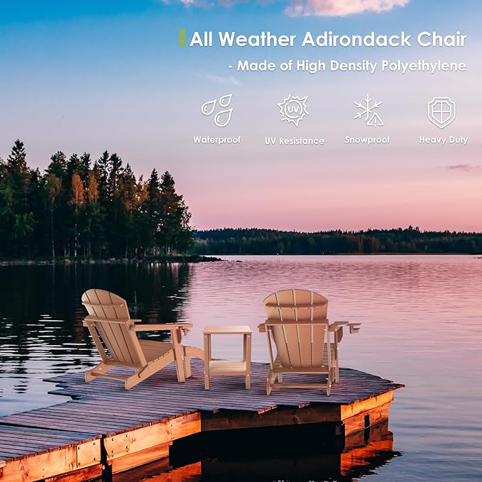 GREENVINES Adirondack-Ottoman | HDPE Plastic | Outdoor Footrest | All Weather | Foot Rest | Foot Stool | Teak | for Adirondack Chair | for Patio Backyard Pool-HomvellaHome