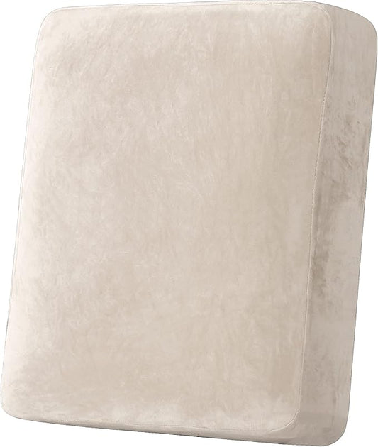 H.VERSAILTEX Velvet Stretch Couch Cushion Cover Plush Cushion Slipcover for Chair Cushion Furniture Protector Seat Cushion Sofa Cover (1 Piece Armchair Cushion Covers, Ivory)-HomvellaHome
