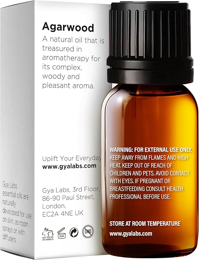 Gya Labs Agarwood Essential Oils for Diffusers - 0.34 Fl Oz - 100% Pure Natural Agarwood Oils for Skin, Massage Candle Making Scent-HomvellaHome