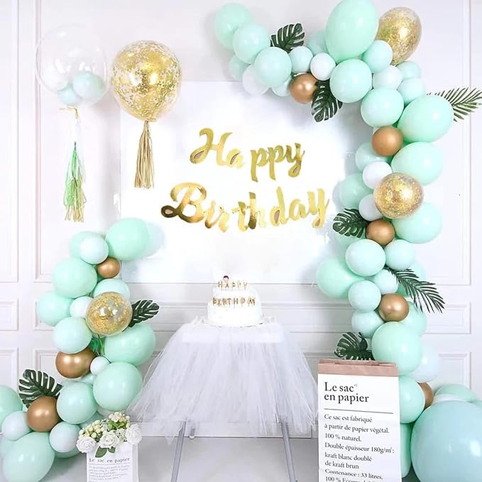130pcs Mint Green Balloons Different Sizes 18" 12" 10" 5" Pastel Light Green Balloons for Boys Girls Birthday Baby Shower Gender Reveal Wedding Decorations-HomvellaHome