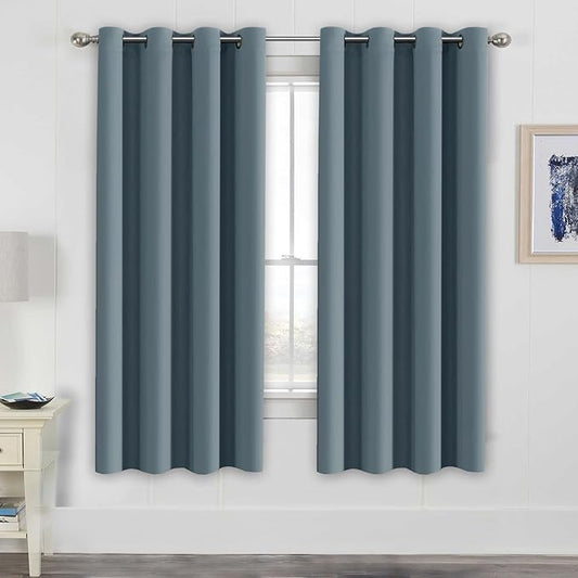 H.VERSAILTEX Elegant Thermal Insulated Blackout Curtains - Nickel Grommet Window Drapes for Living Room/Bedroom - Stone Blue - 52" W x 72" L - (Set of 2 Panels)-HomvellaHome