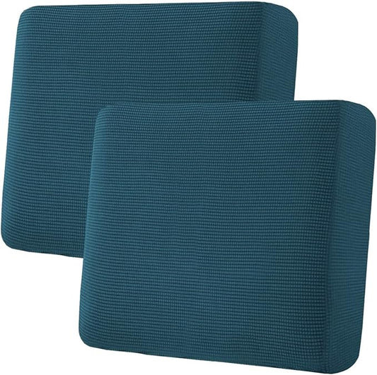 H.VERSAILTEX Super Stretch Individual Seat Covers - Sofa & Couch Cushion Slipcover Sets (Thick Jacquard Textured Twill Fabric, Deep Teal) - 2 Piece Large-HomvellaHome