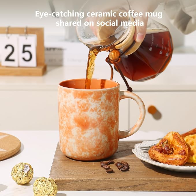 17 OZ Coffee Mugs Set of 4, Ceramic Modern Coffee Mugs Set with handle for Tea/Latte/Milk/Cocoa.-HomvellaHome