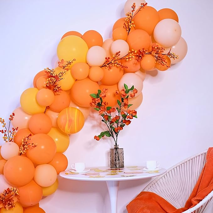 130pcs Orange Balloons Different Sizes 18" 12" 10" 5" Orange Matte Latex Balloons for Boys Girls Birthday Baby Shower Gender Reveal Wedding Gender Reveal Autumn Party Decorations-HomvellaHome