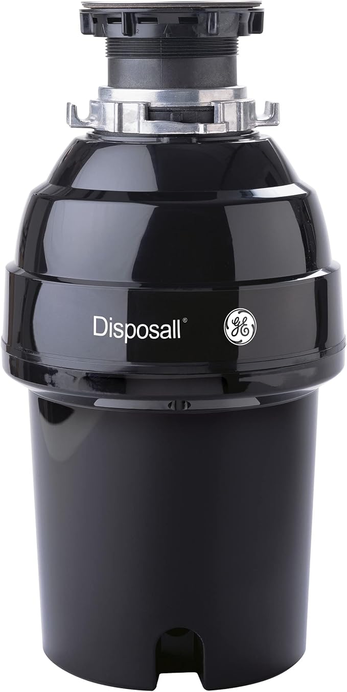 GE Disposall Continuous Feed 1 Horsepower Motor Garbage Disposer, Good for Grinding: Cooked Meat, Beans, & Seeds, Easy Install Kit, Non-Corded, Recommended Families of 4 or More, GFC1020N-HomvellaHome