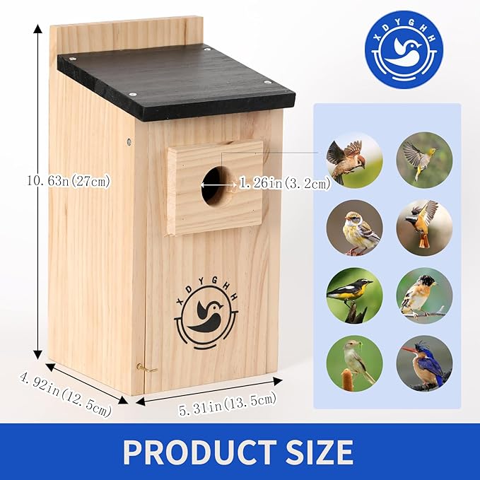 2 Pack Bird Houses for Outside,Bird House kit,Hummingbird House,Blue Bird House Outdoor Wren Swallow Finch-HomvellaHome