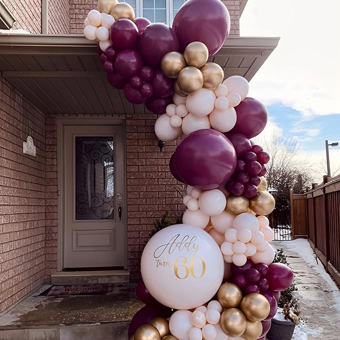 130pcs Burgundy Balloons Different Sizes 18" 12" 10" 5" Wine Red Balloons for Birthday Graduation Bride Baby Shower Wedding Decorations-HomvellaHome