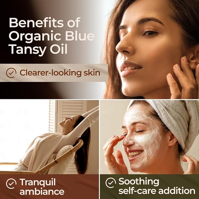 Gya Labs Blue Tansy Essential Oils for Skin - 0.17 Fl Oz - 100% Pure Natural Organic Blue Tansy Oil for Face, Diffuser, Candle Making Scent-HomvellaHome