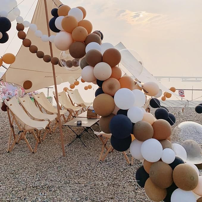 130pcs Coffee Brown Balloons Different Sizes 18" 12" 10" 5" Tan Latex Balloon Garland Arch Kit for Birthday Baby Shower Graduation Wedding Gender Reveal Anniversary Party Decorations-HomvellaHome