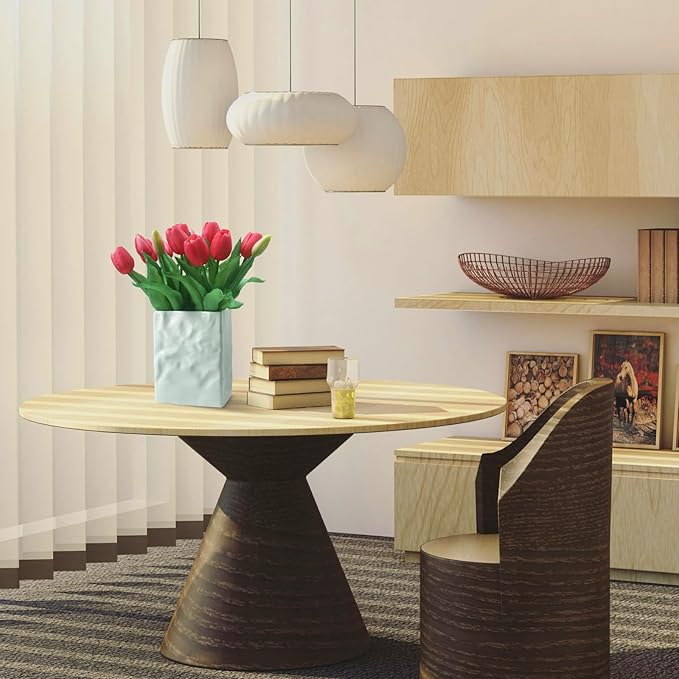 15pcs Artificial Tulips Flowers, Fake Tulips Real Touch, Faux Latex Bouquets, for Party Wedding Home Room Decoration (Rose Red)-HomvellaHome