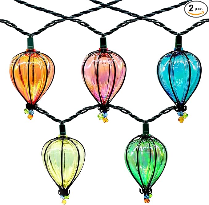 11FT Multicolor String Lights with 10 Bulbs, UL Listed Connectable Waterproof Decorative LED Lights Hanging for Backyard Patio, Indoor/ Outdoor for Christmas Wedding Party Festival Lighting(2pcs)-HomvellaHome