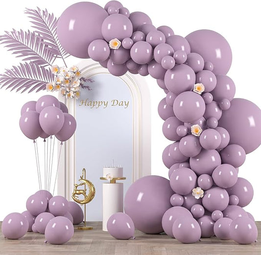 130pcs Lilac Purple Balloons Different Sizes 18" 12" 10" 5" Faded Purple Latex Balloon Garland Arch Kit for Birthday Baby Shower Graduation Wedding Gender Reveal Party Decorations-HomvellaHome